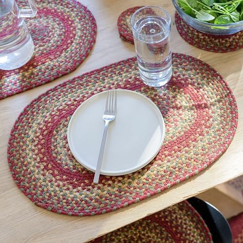 Homespice Cider Barn Jute Braided Placemats, Oval 13x19 Set of 6