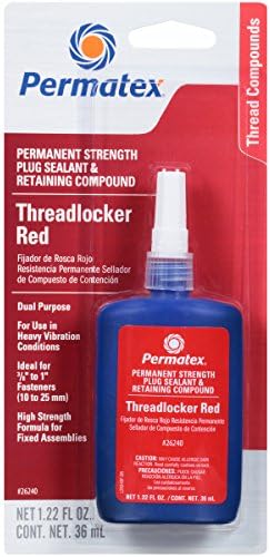 Permatex 26240 Permanent Strength Threadlocker Red, 36 ml Bottle