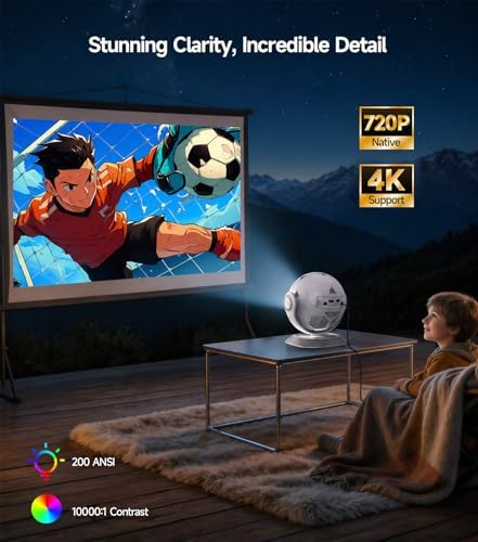 Magcubic 2026 Football-Themed Mini Projector, 4K Support Android 14 HY300F
