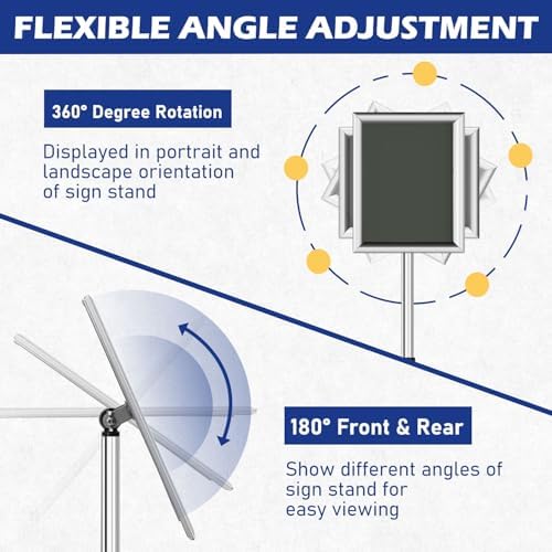 8.5x11 Sign Stands for Display, Adjustable Sign Holder Silver 1ct