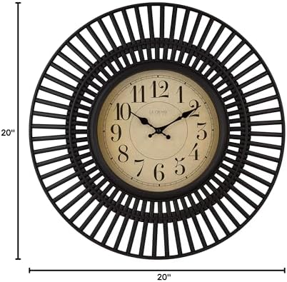 La Crosse Technology 20 Inch Covington Quartz Wall Clock - Black - 404-3051