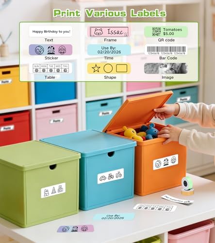 ORGBRO Label Maker, Bluetooth Label Maker Machine with Tape, X1-Green
