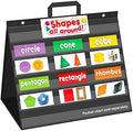 EAMAY Large Standard Pocket Chart for Classroom,Teacher Supplies for Sentence Strip and Card Display,Black Double Sided Table Top Pocket Chart with Hang/Stand/Portable(25Wx22L)