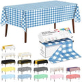 CXPSINC 54 Inch X 300 Feet Plastic Table Cover Roll Disposable Tablecloth with Slide Cutter for All Type/Shape Tables | Party, Banquet, Birthdays, Weddings(Blue Checkered, 300 Feet)
