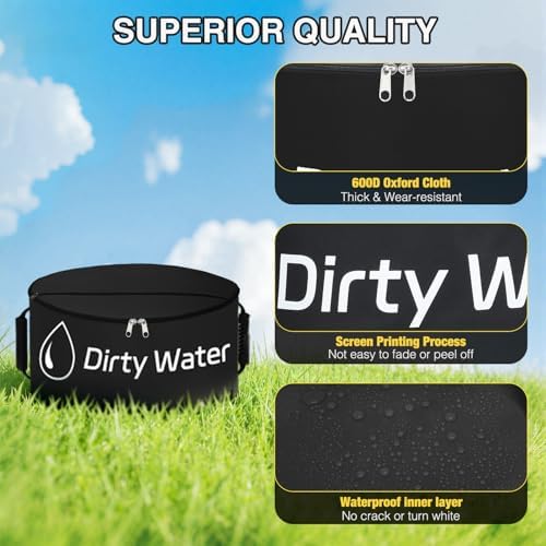 Nilight 1 Pack RV Sewer Hose Storage Bag, Waterproof Black Dual Zipper