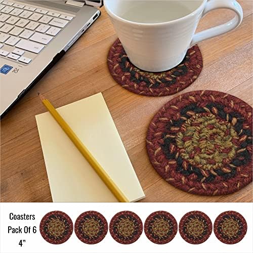 Homespice Highland Braided Trivets Ideal as Hot Pads, Round 8" Set of 3