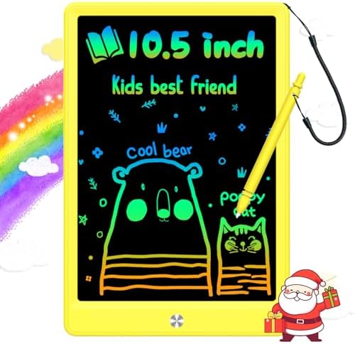 BUKEBU LCD Writing Tablet,10.5 inch Colorful Doodle Board for Kids (Yellow)