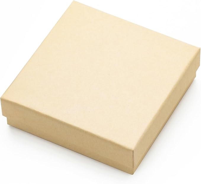Magicool 96 Pack 3.5x3.5x1 Inch Cardboard Jewelry Boxes,Used for Necklaces,Bracelets,Earrings,Jewelry,Small Gift Packaging,Jewelry Gift Boxes with Lids and Filled with Cotton(Brown)
