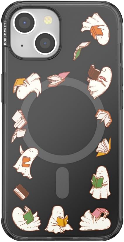 PopSockets iPhone 13 Phone Case with MagSafe- Spooky Book Club | Magnetic, Wireless Charging, Camera & Drop Protection, Witchy, Halloween, Horror