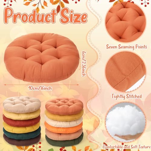 Fumete 12 Pcs Round Floor Pillows Cushions Seating 16 x 16 Inches Floor Round Cushions for Kids Toddlers Flexible Reading Chair Pillows for Classroom Home School Playing Supplies(Warm Color)