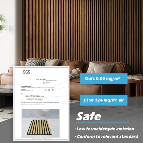 Art3d 48 x 24 Inch 3D Fluted Soundproof Wood Slat Wall Panel, 2-Pack, Teak