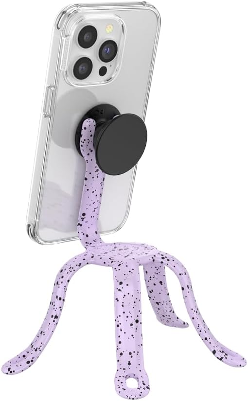 PopSockets Flexible Phone Mount & Stand- Sugar Plum Speckle | Flex Mount & Tripod, Content Creators, Hands-Free, Purple, Aura, Electronic Accessories, For iPad/Kindle/iPhone/Android