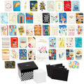 Hallmark Bulk All Occasion Cards, 100-Pack with Organizer (Black Stripes)