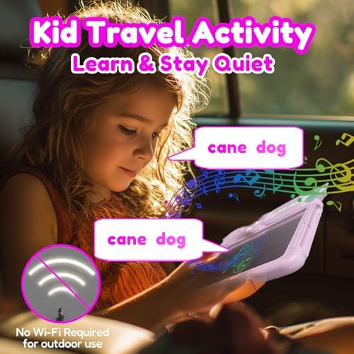 Writing Tablet with Bilingual Flash Cards for Kids, Italian Pink