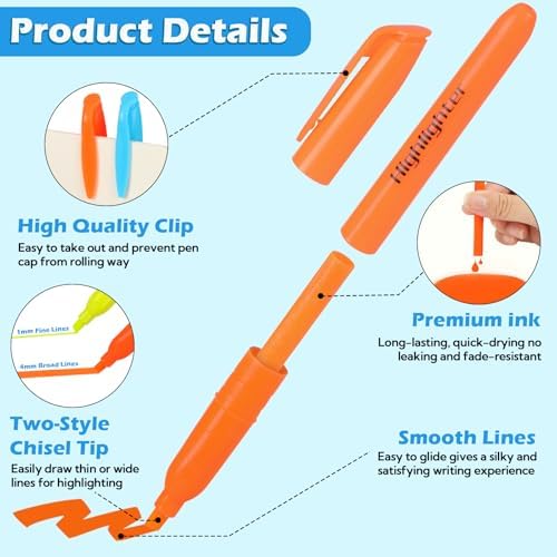 KIZZYEA 168 Pack Highlighters in 6 Assorted Colors, Chisel Tip Dry-Quickly Highlighters Bulk, No Bleed Highlighter Markers for Adult Kids, Office Classroom Must Have, School Supplies for Teachers