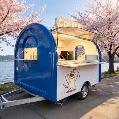 Mobile Coffee Trailer, 10ft Commercial Food Truck Cart for Sale