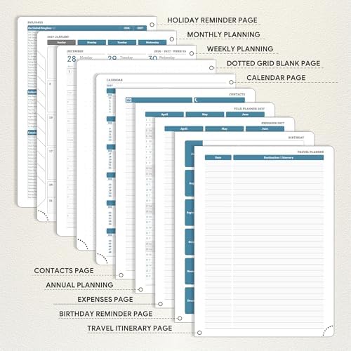 Planner 2026-2027 Weekly & Monthly Planner with Hourly Time Slots, 18 Month Academic Calendar July 2026 – Dec 2027, Vertical Layout, Monthly Tabs, Hardcover Business Agenda, Black