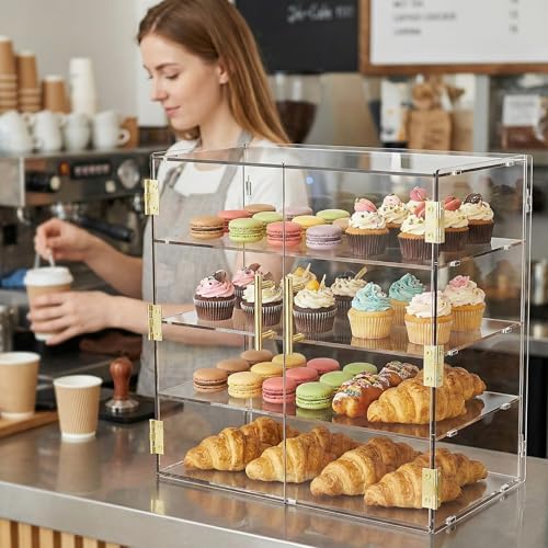 4 Tiers Countertop Bakery Display Case