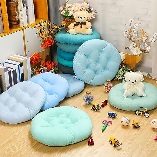 Fumete 12 Pcs Round Floor Pillows Cushions Seating 16 x 16 Inches Floor Round Cushions for Kids Toddlers Flexible Reading Chair Pillows for Classroom Home School Playing Supplies(Multicolor)