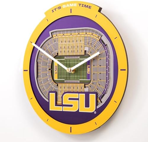 YouTheFan NCAA LSU Tigers StadiumView 3D Wall Clock