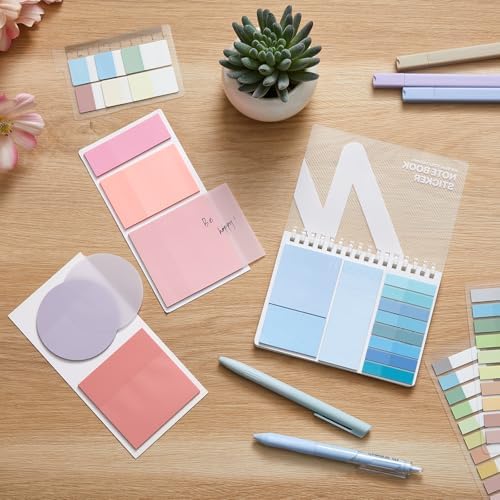 Jutom 41 Pcs Aesthetic Book Annotation Kit with Pencil Bag Bible Journaling Kit Notebook Sticky Note Tab Highlighter Black Ink Pen Page Marker School Office Supplies Bible Lover Gift(Blue)