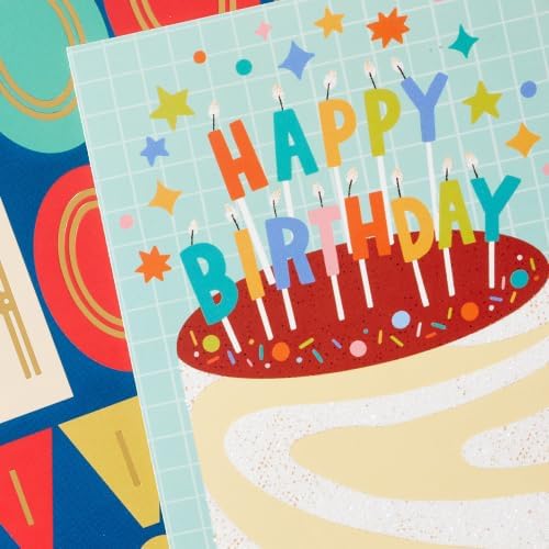 Hallmark Bulk All Occasion Cards, 100-Pack with Organizer (Black Stripes)