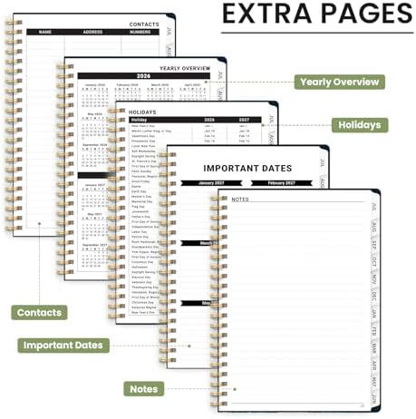 Planner 2026-2027, A5 (6.3" x 8.5") Hardcover Weekly & Monthly Planner July 2026 - June 2027 with Monthly Tabs, Academic Planner for School, Work and Office, Floral Dream