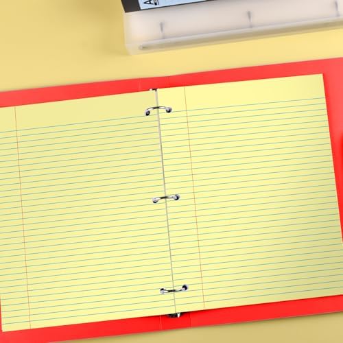 KAISA Loose Leaf Notebook Paper, College Ruled, 300 Sheets Per Lined Paper, 8" x 10.5", 3 Hole Punched for 3 Ring Binder, Canary, Made In USA