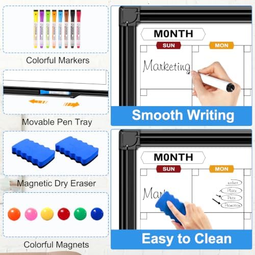 Calendar Whiteboard for Wall 48" x 36", 4 Month Dry Erase Calendar