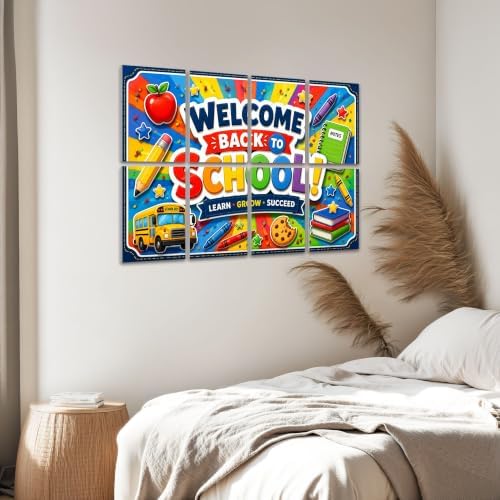 8 Pack Art Acoustic Panels Sound Absorbing Colorful Back to School Chalkboard School Supplies Bus Decorative Soundproof Wall Panels Self Adhesive for Home Recording Studios 48"x32"
