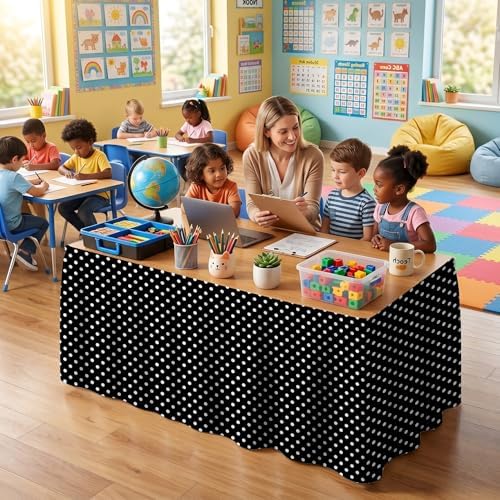 Teacher Desk Skirt for Classroom Ruffle Table Skirt Back to School
