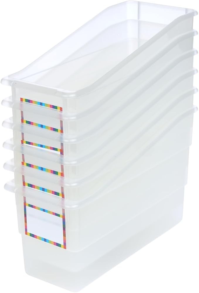 Really Good Stuff Durable Book & Binder Holders - 6 Pack - Clear