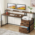 Tribesigns 63 Inch Computer Desk with File Drawer Cabinet, Ergonomic Desk