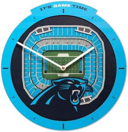 YouTheFan NFL Carolina Panthers StadiumView 3D Wall Clock