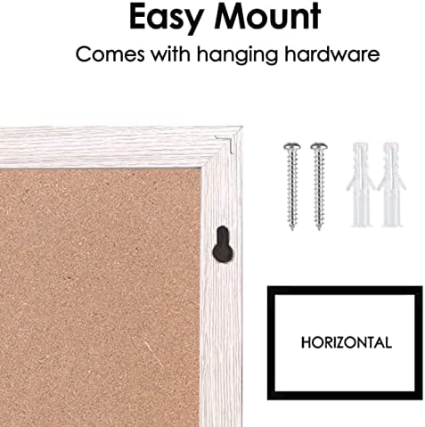 Dry Erase Calendar Whiteboard for Wall, Combination Magnetic Dry Erase White Board & Bulletin Board, 17.7" x 21.6" White Wood Framed Calendar/Cork Combo Board(WH-4555)