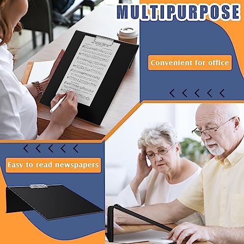 Pasimy 2 Pcs Slant Board Writing 13 x 13 Inch Heavy Duty Slanted Clipboard Sloped Acrylic Large Writing Board to Improve Handwriting Posture Reading Grasp for Back to School Office Supplies(Black)