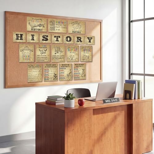 Funrous 19 Pcs History Posters History Classroom Decoration, Vintage