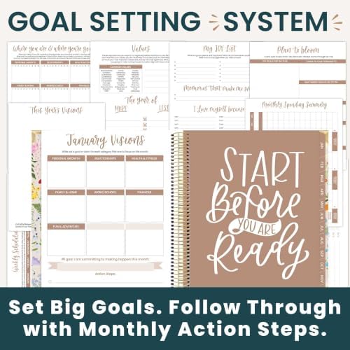 bloom daily planners 2027 Hardcover Goal & Vision Planner (January - December 2027) - Monthly & Weekly Calendar Year Agenda Organizer - 7.5" x 9" - Garden Party