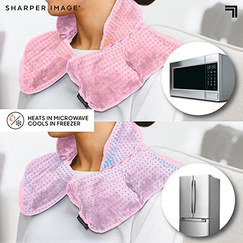 Sharper Image Heated Neck&Shoulder Wrap-Microwavable Warm&Cooling Plush Pad,Scented Aromatherapy (100% Natural Lavender_&Herb Spa Blend),Pain Tension Headache Relief Therapy,Gift for Women (Pack of 8)