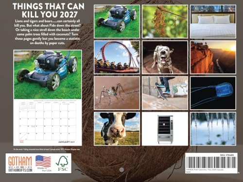 Things That Can Kill You Calendar 2027 Humorous Monthly Wall Calender 12 Month