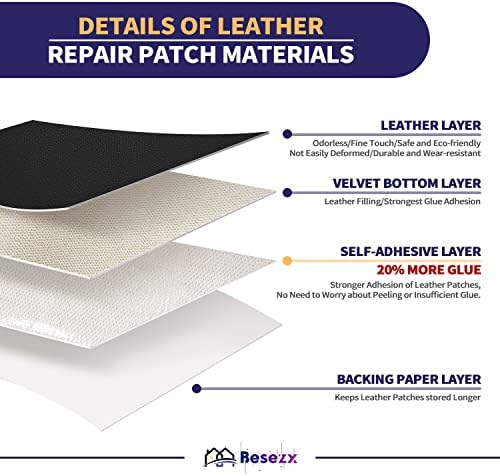 Leather Repair Patch Tape Kit, Self Adhesive Leather Repair for Furniture, Couch, Sofa, Car Seats,Office Chair,Vinyl Repair Kit.60inx16in