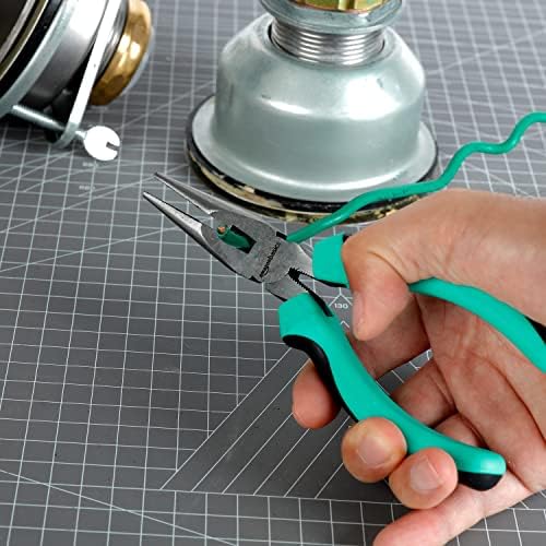 Amazon Basics 104-Piece Home Repair Household Tool Set with Easy Carrying Round Pouch, Portable Hand Tool Kit, Turquoise, 14.4 x 11.4 x 3 inches
