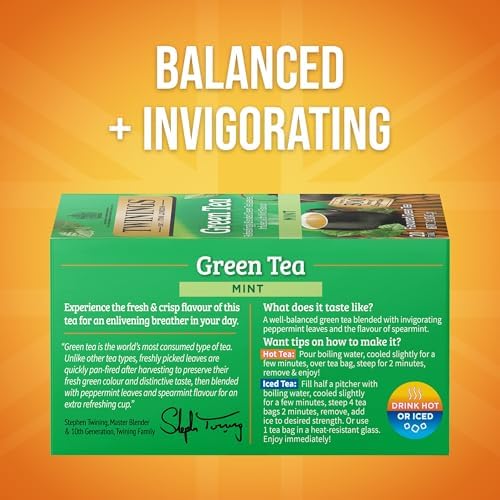 TWININGS TEA, TEA,GREEN,MINT 20 BAG (Pack of 2)
