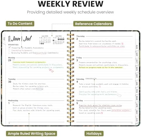 ZOTIA Planner 2026-2027 Jul 2026-Jun 2027 Academic Monthly & Weekly Planner