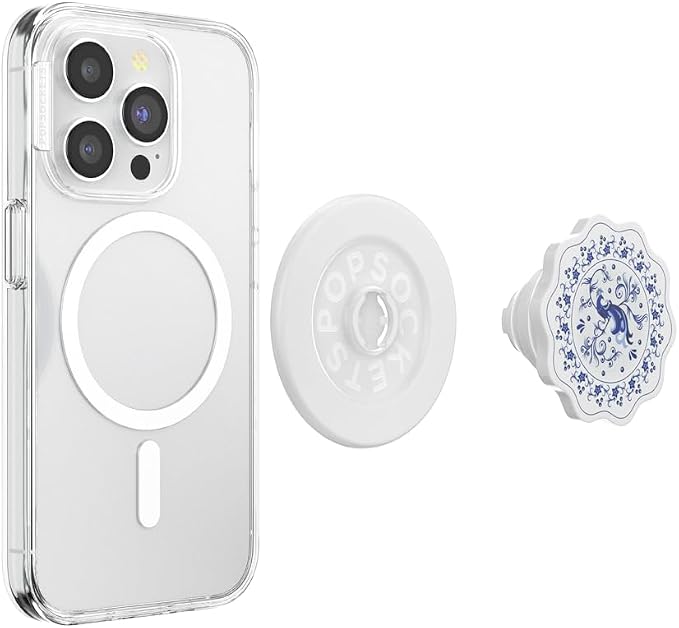 PopSockets Phone Grip for MagSafe, Magnetic Holder- Peacock Saucer | Removable, For Kindle / Android / iPhone, With Magnet, Phone, Women, Electronic Accessories, For iPad/Kindle/iPhone/Android