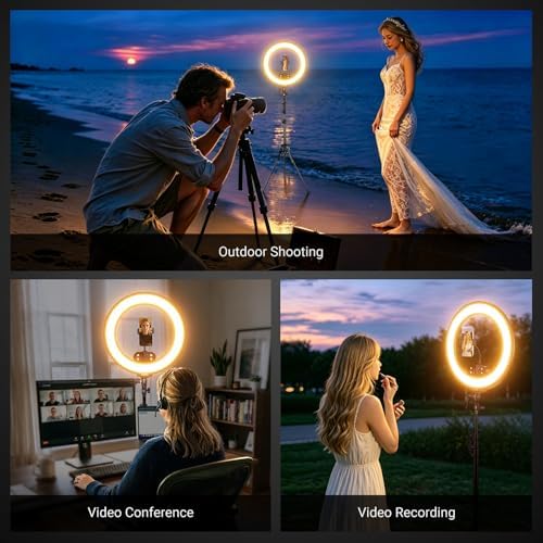 NEEWER RB18B 18" Ring Light, Wireless Professional Edge Lit Lighting