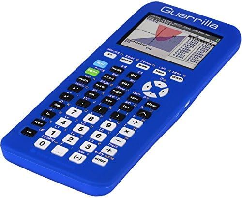 Guerrilla Silicone Case for Texas Instruments TI-84 Plus CE Color Edition Graphing Calculator With Screen protector and Graphing Ruler, Blue