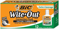 BIC Wite-Out Brand Extra Coverage Correction Fluid, 20 ml, White, 12-Count