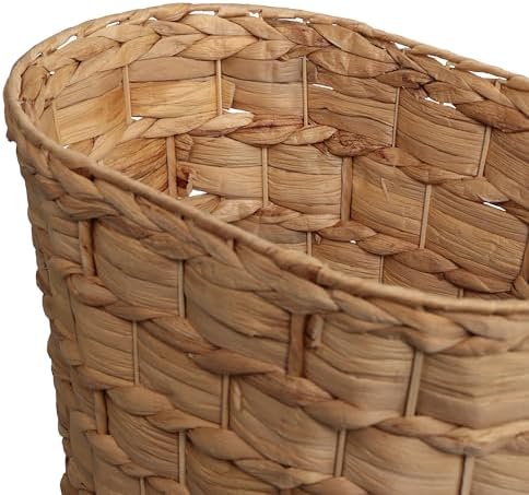 happimess Miles 4.5 Gal Oval Wicker Wastebasket, Natural, Set of 2
