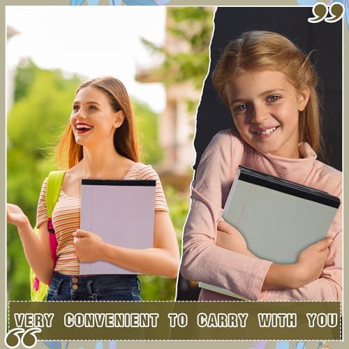 8.5'' x 11'' Colored Legal Pad Writing Wide Ruled, Vivid Colors, 8 Pcs